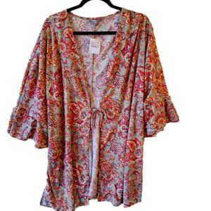 ABSOLUTELY FAMOUS Desert Sage Tie-Front Cardigan 2X